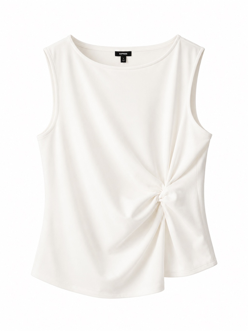 Large Express Women's White Twist-Knot Sleeveless Tank - Picture 1 of 4